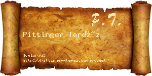 Pittinger Teréz névjegykártya